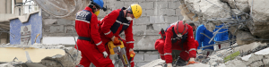 Turkish red cross responding to the earthquake on February 6